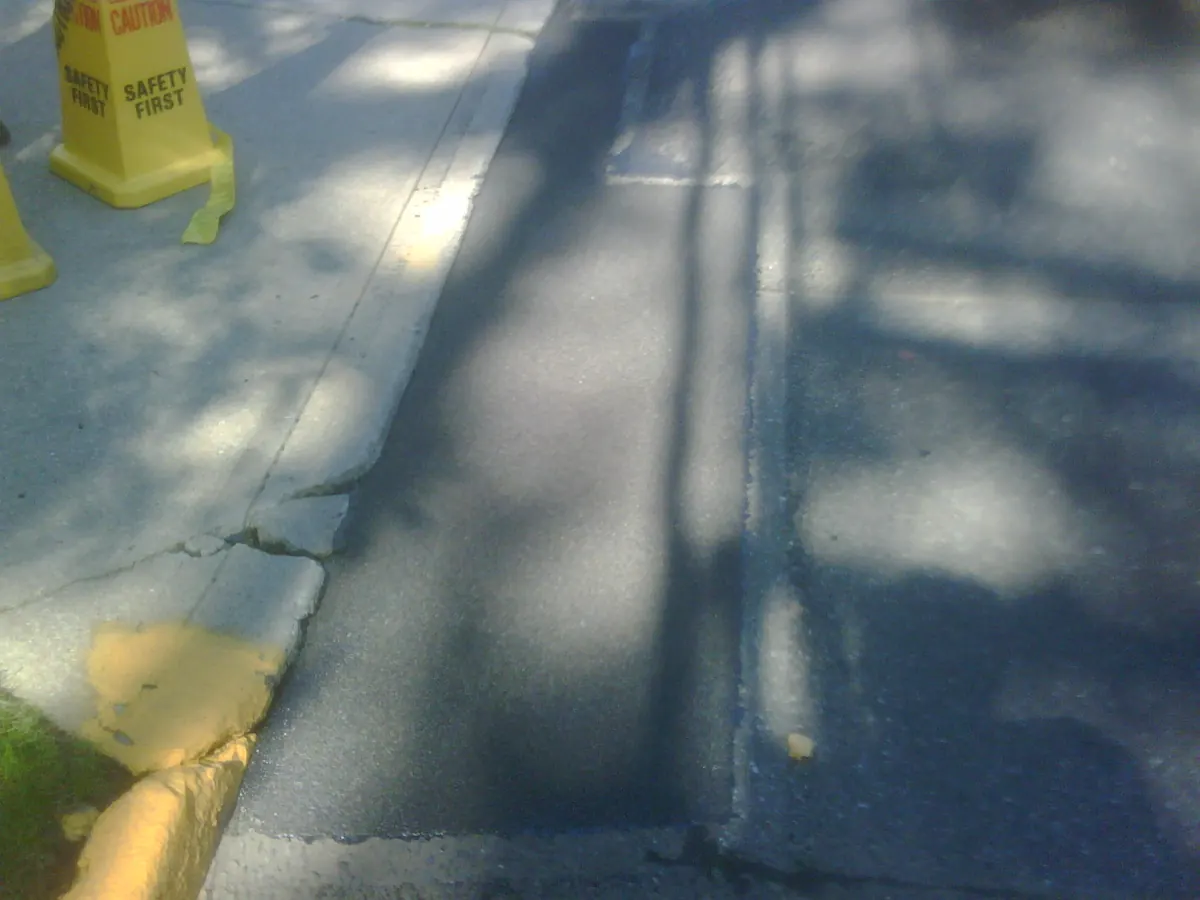 Sidewalk repair in progress